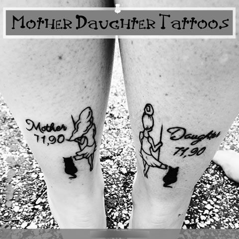 深情的“母女”刺青图案，跟妈妈一起时尚